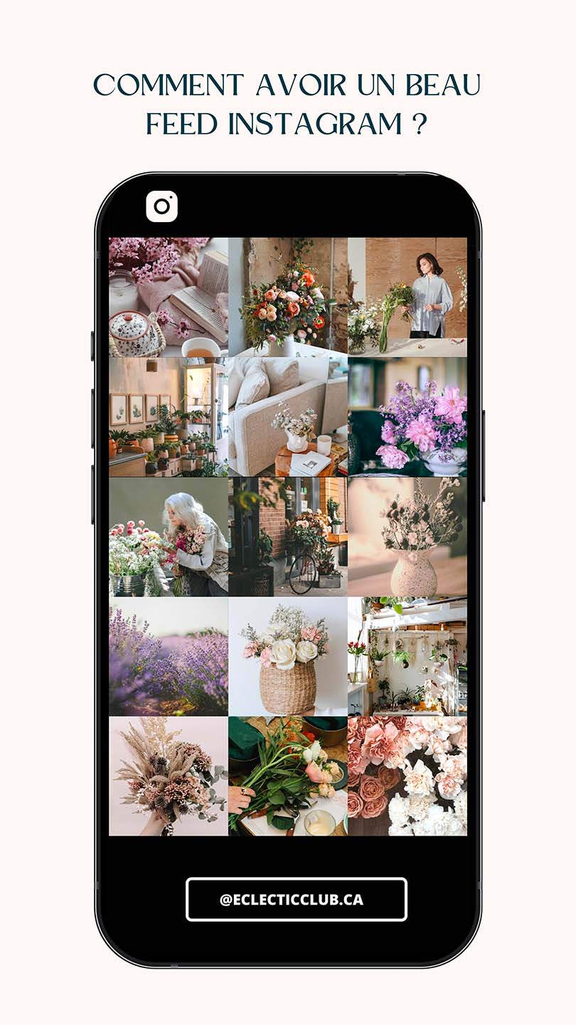 Épingle Pinterest feed Instagram fleurs